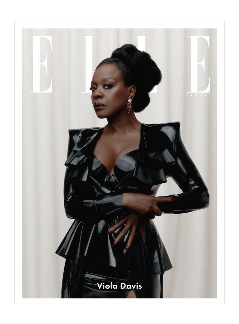 ELLE Brasil Vol. 9 (Set/22) Viola Davis: Capa Look Preto