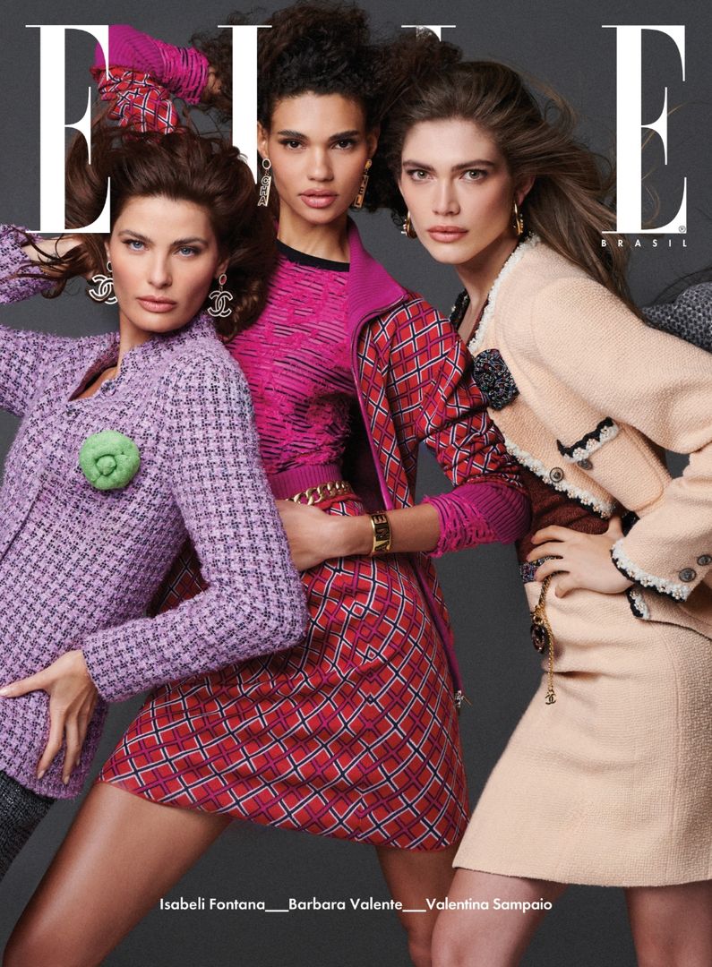 ELLE Brasil Vol. 16 (Mai/24) Capa 02: Isabeli Fontana, Barbara Valente e Valentina Sampaio